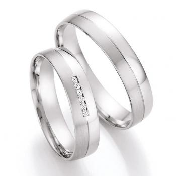 Nowotny-Collection Ruesch Trauringe Weissgold 66/41170-045 + 66/41180-045